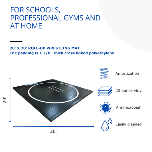 20' x 20' x 1 3/8" ROLL-UP WRESTLING MAT