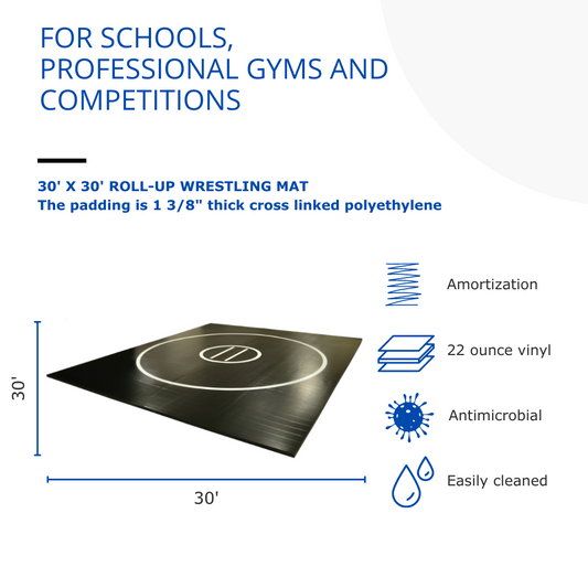 30' x 30' x 1 3/8" ROLL-UP WRESTLING MAT