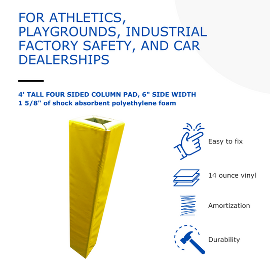4' TALL FOUR SIDED COLUMN PAD, 6" SIDE WIDTH