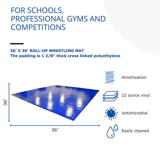 36' x 36' x 1 3/8" ROLL-UP WRESTLING MAT