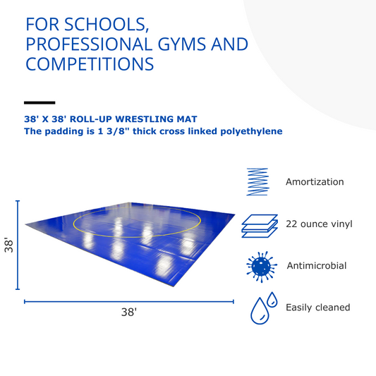 38' x 38' x 1 3/8" ROLL-UP WRESTLING MAT