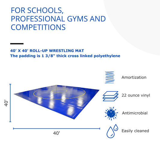 40' x 40' x 1 3/8" ROLL-UP WRESTLING MAT