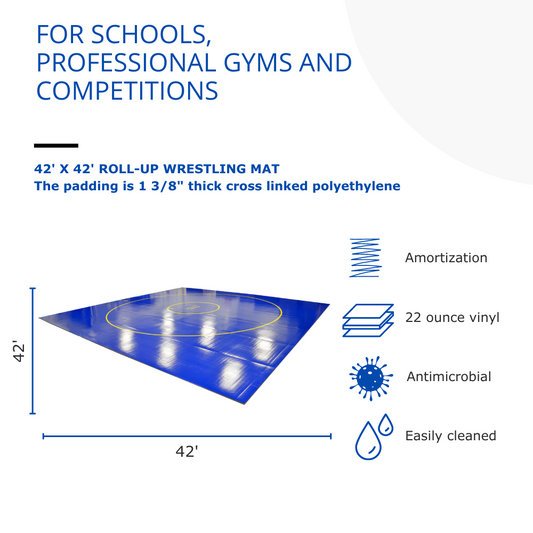 42' x 42' x 1 3/8" ROLL-UP WRESTLING MAT