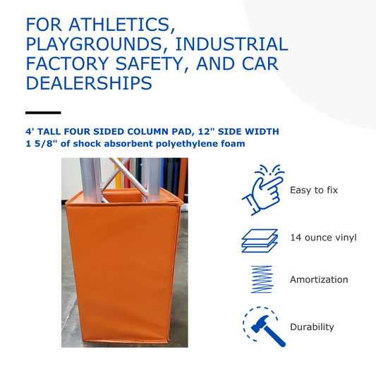 4' TALL FOUR SIDED COLUMN PAD, 12" SIDE WIDTH
