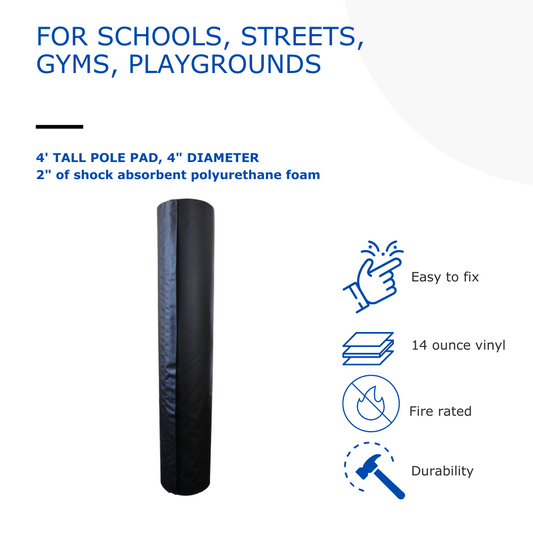 4' TALL POLE PAD, 4" DIAMETER FLAP CLOSURE ATTACHED
