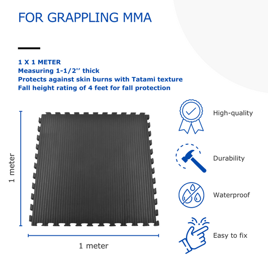 Jiu Jitsu Mats Interlocking 1-1/4 Inch x 1x1 Meter