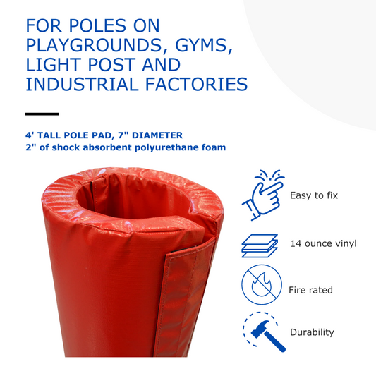 4' TALL POLE PAD, 7" DIAMETER FLAP CLOSURE ATTACHED