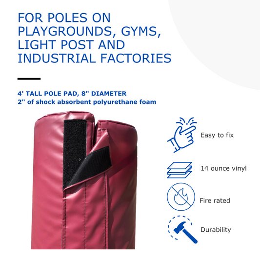 4' TALL POLE PAD, 8" DIAMETER FLAP CLOSURE ATTACHED
