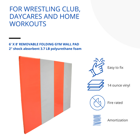 6' TALL REMOVABLE FOLDING GYM WALL PAD