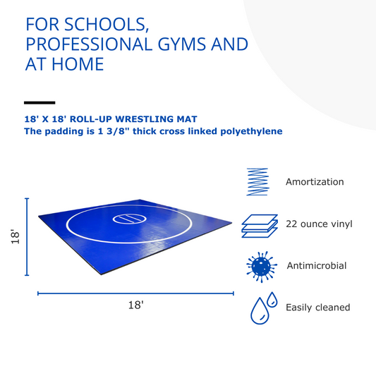 18' x 18' x 1 3/8" ROLL-UP WRESTLING MAT