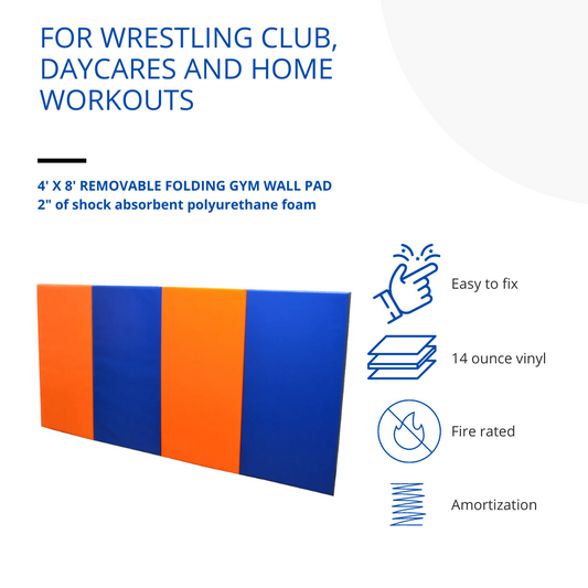 4' TALL REMOVABLE FOLDING GYM WALL PAD